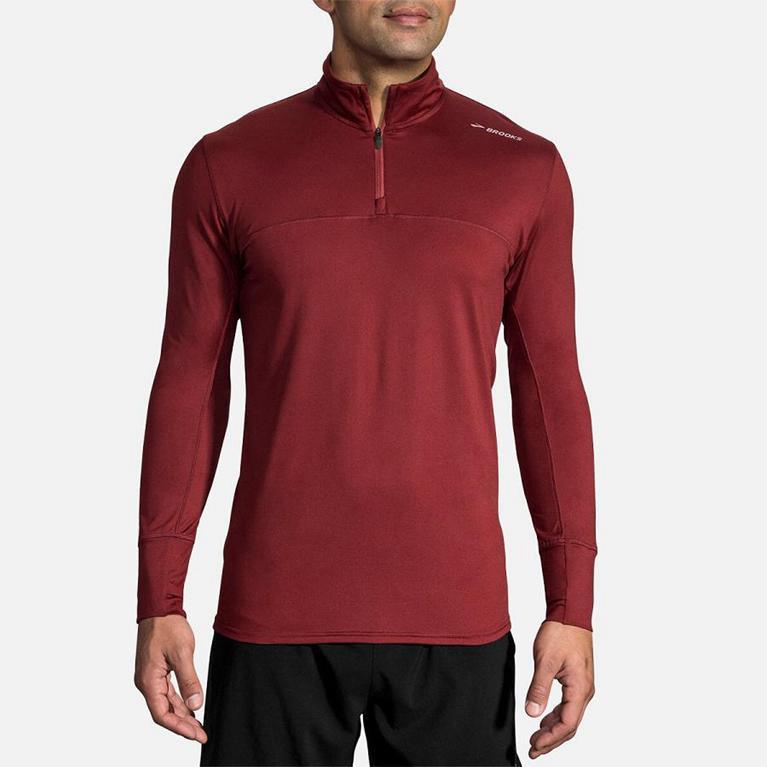 Brooks DASH HALF ZIP Running Jackets Mens Outlet - Red (HQC396821)